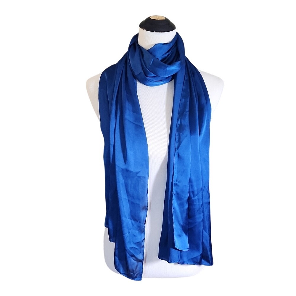 Beautiful Blue Scarf‎ Satin Feel